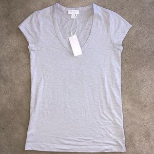 The White Company-Cotton v-neck tee size 4 NWT